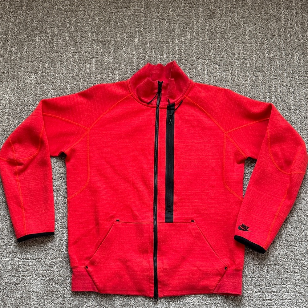 Nike Red Full-Zip Pullover Jacket with Black Trim